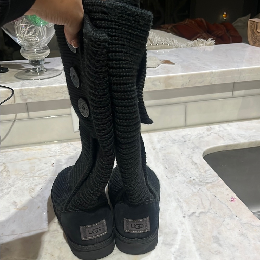 UGG Black Knit Boots